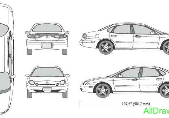 Ford Taurus (1996) (Форд Таурус (1996)) - чертежи (рисунки) автомобиля